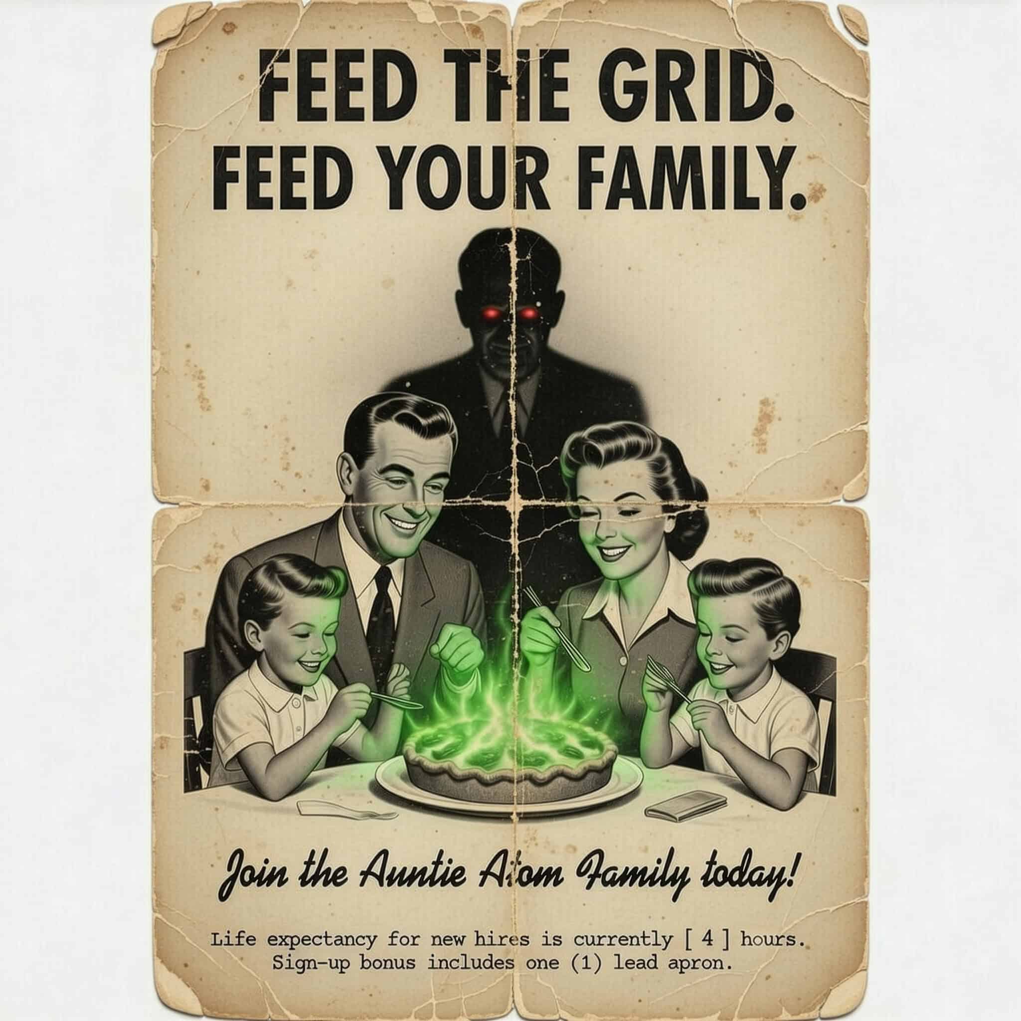 Auntie Atom concept art — vintage atomic age character design